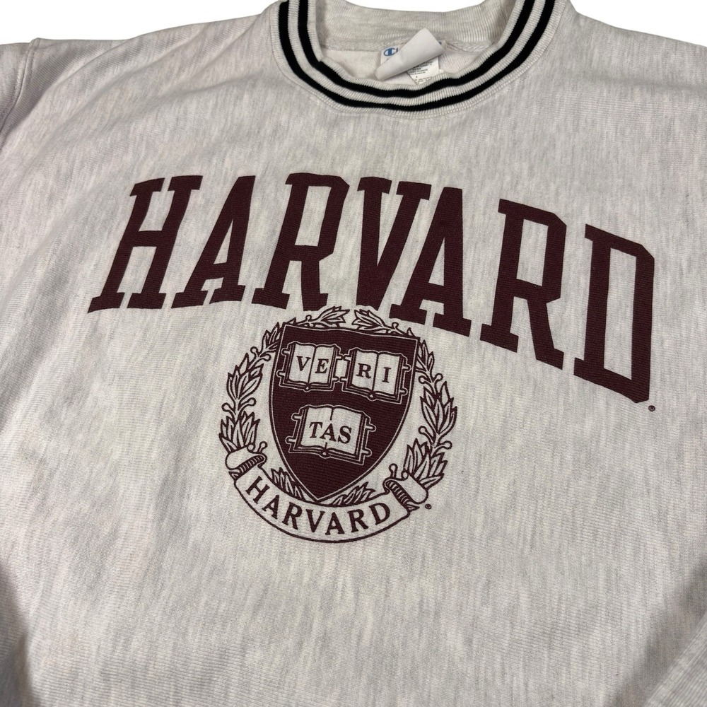 Champion Harvard Sweatshirt Mens L Gray Reverse Weave Crewneck Pullover Classic‎ - Picture 3 of 7